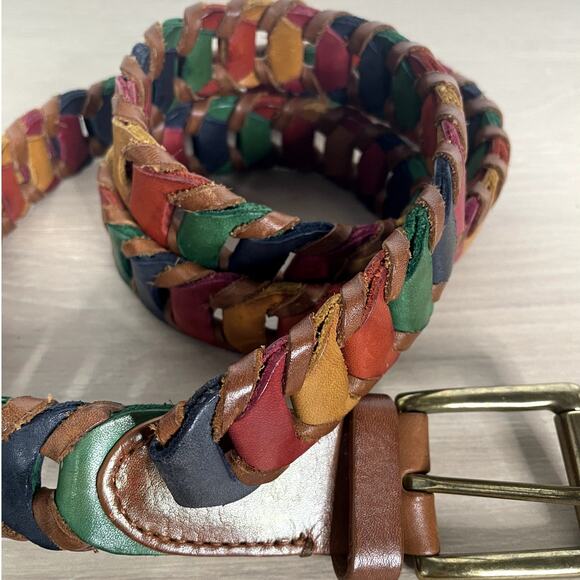 Cole Haan Leather Chain link belt multicolor L/38 unisex - Picture 2 of 8